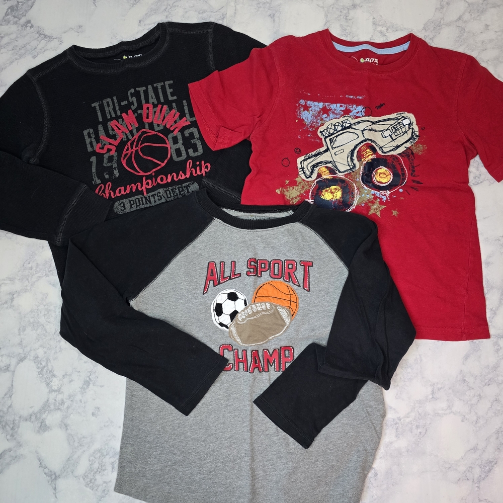 Jumping Beans Boys 7X Tees Black Red
